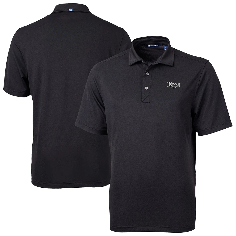 Men's Cutter & Buck Black Tampa Bay Rays Virtue Eco Pique Recycled Polo