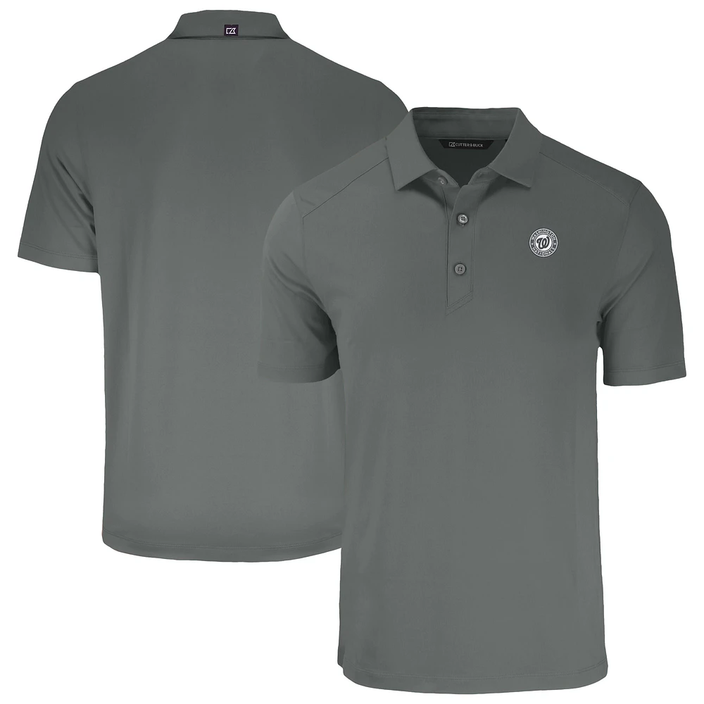 Men's Cutter & Buck Gray Washington Nationals Forge Eco Stretch Recycled Polo