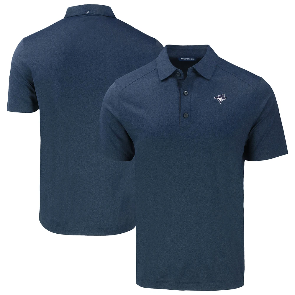 Men's Cutter & Buck Heather Navy Toronto Blue Jays Forge Eco Stretch Recycled Polo