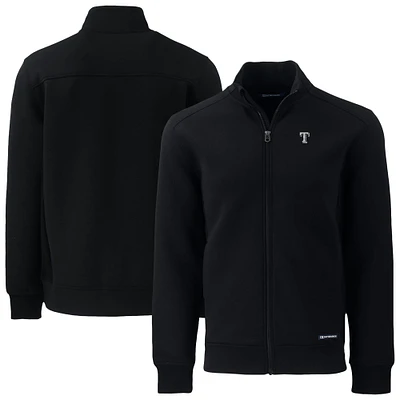 Men's Cutter & Buck Black Texas Rangers Roam Eco Recycled Full-Zip Jacket