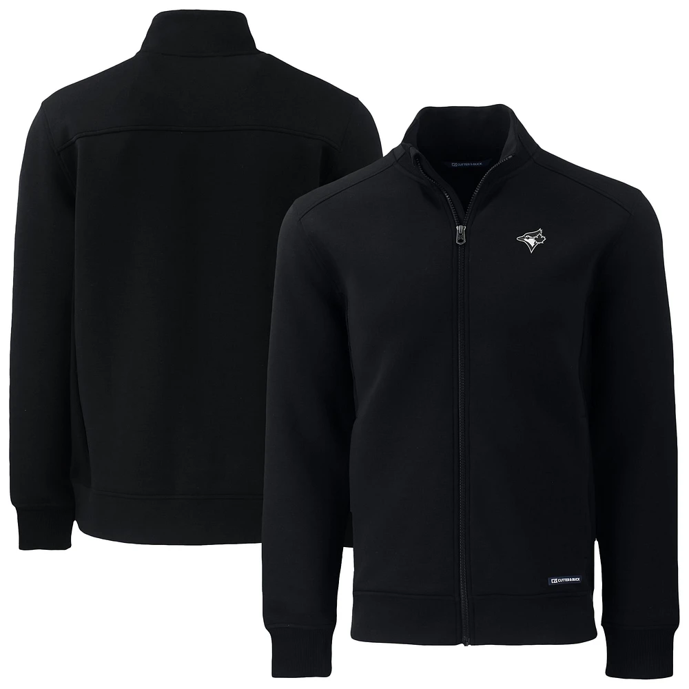 Men's Cutter & Buck Black Toronto Blue Jays Roam Eco Recycled Full-Zip Jacket