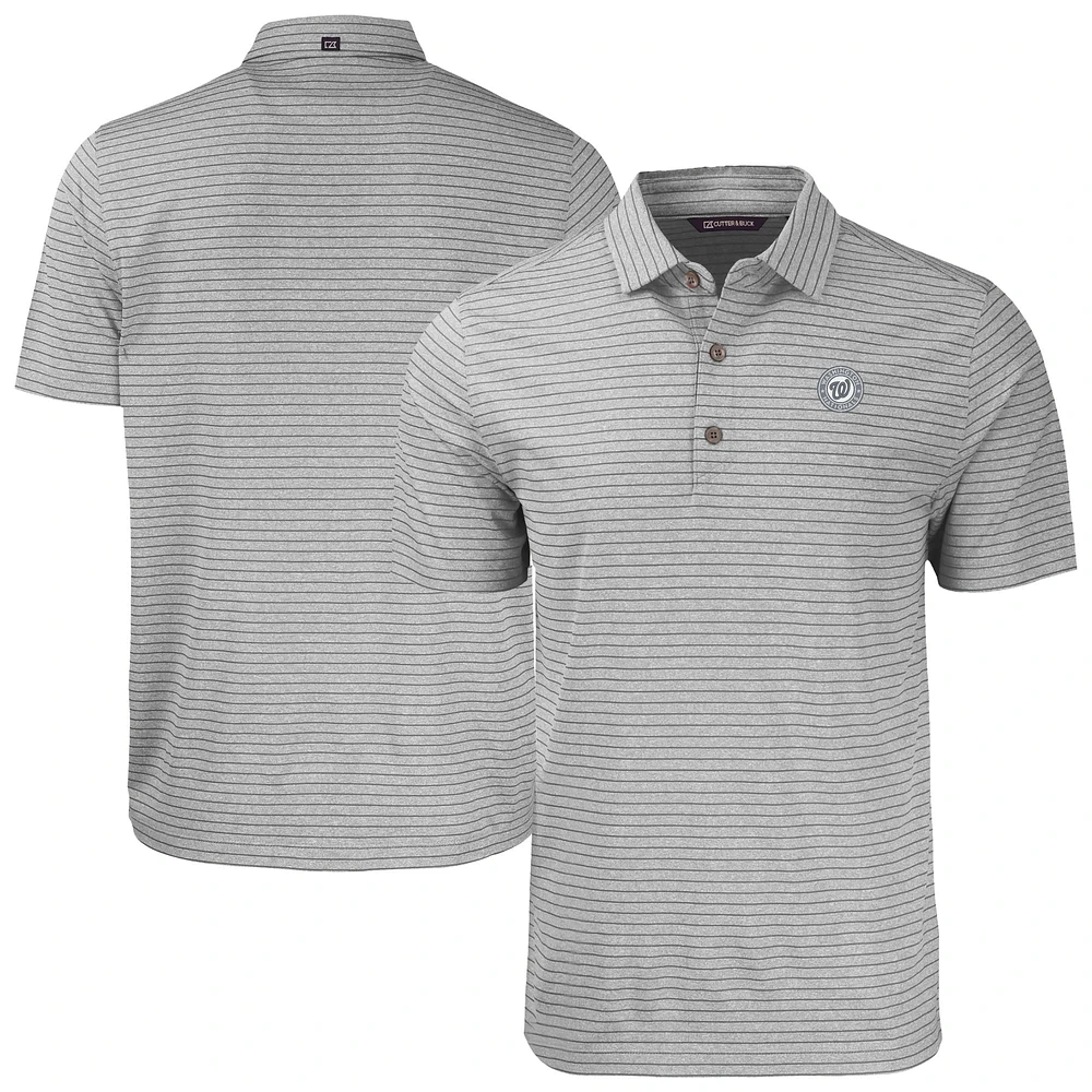 Men's Cutter & Buck Heather Gray Washington Nationals Forge Eco Tri-Blend Polo
