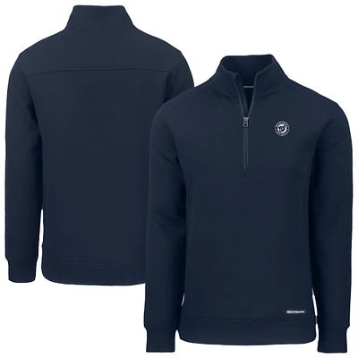 Men's Cutter & Buck Navy Washington Nationals Roam Eco Quarter-Zip Jacket