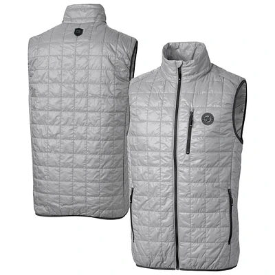 Men's Cutter & Buck Gray Washington Nationals Rainier PrimaLoft® Eco Insulated Full-Zip Puffer Vest