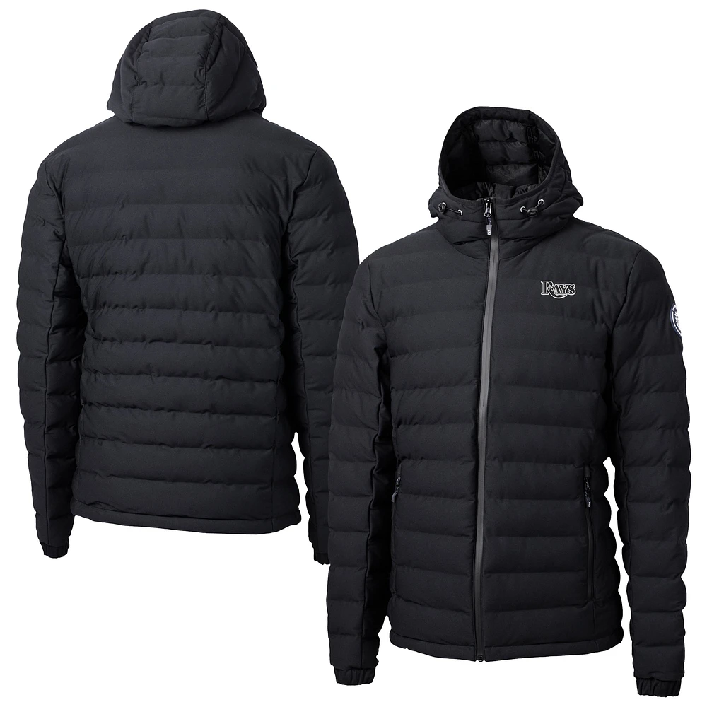 Men's Black Cutter & Buck Tampa Bay Rays Mission Ridge Repreve® Eco Insulated Full-Zip Hoodie Puffer Jacket