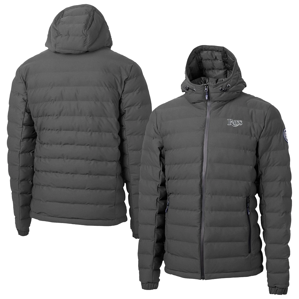 Men's Gray Cutter & Buck Tampa Bay Rays Mission Ridge Repreve® Eco Insulated Full-Zip Hoodie Puffer Jacket