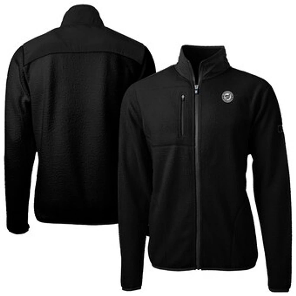 Men's Cutter & Buck Black Washington Nationals Cascade Eco Fleece Full-Zip Sweatshirt
