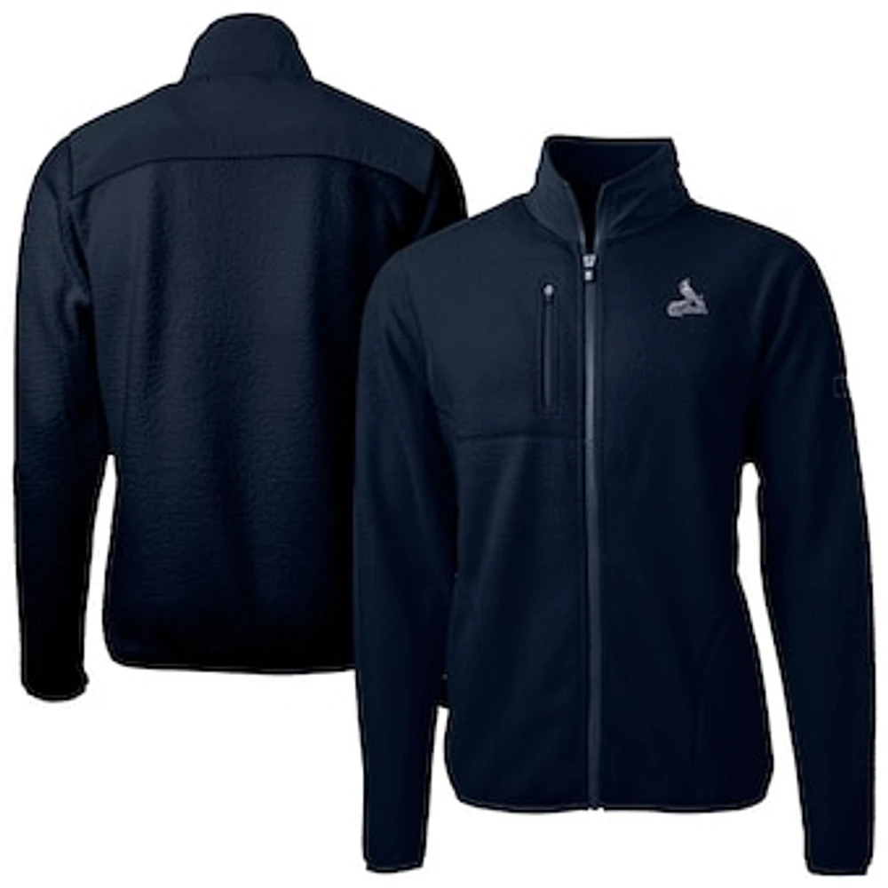 Men's Cutter & Buck Navy St. Louis Cardinals Cascade Eco Fleece Full-Zip Sweatshirt