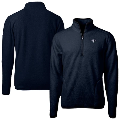 Men's Cutter & Buck Navy Toronto Blue Jays Cascade Eco Fleece Quarter-Zip Jacket