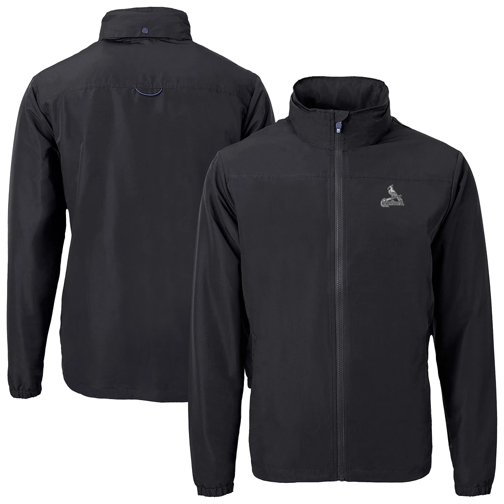 Men's Cutter & Buck Black St. Louis Cardinals Charter Eco Recycled Full-Zip Hoodie Jacket