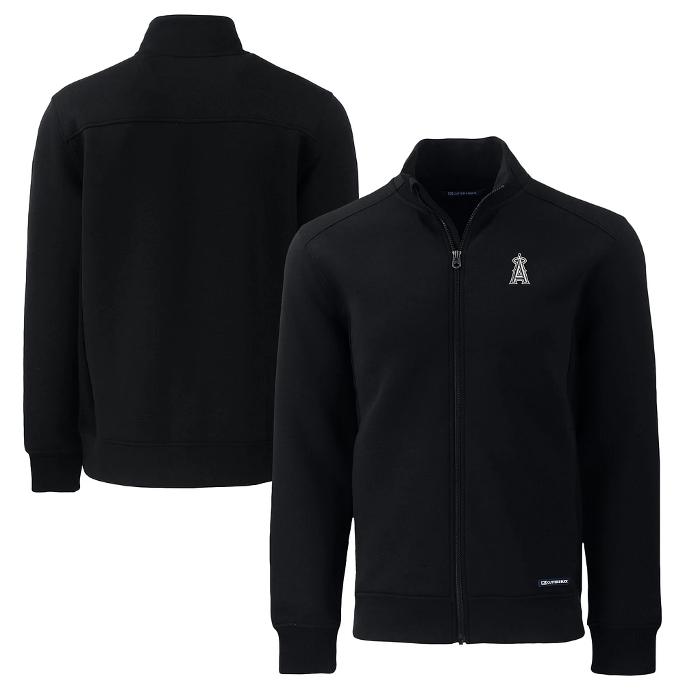 Men's Cutter & Buck Black Los Angeles Angels Big & Tall Roam Eco Recycled Full-Zip Jacket