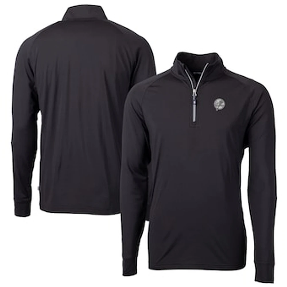 Men's Cutter & Buck New York Yankees Big Tall Adapt Eco DryTec Raglan Quarter-Zip Jacket