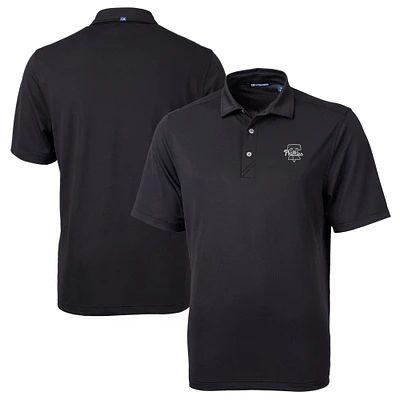 Men's Cutter & Buck Black Philadelphia Phillies Big Tall Virtue Eco Pique DryTec Recycled Polo