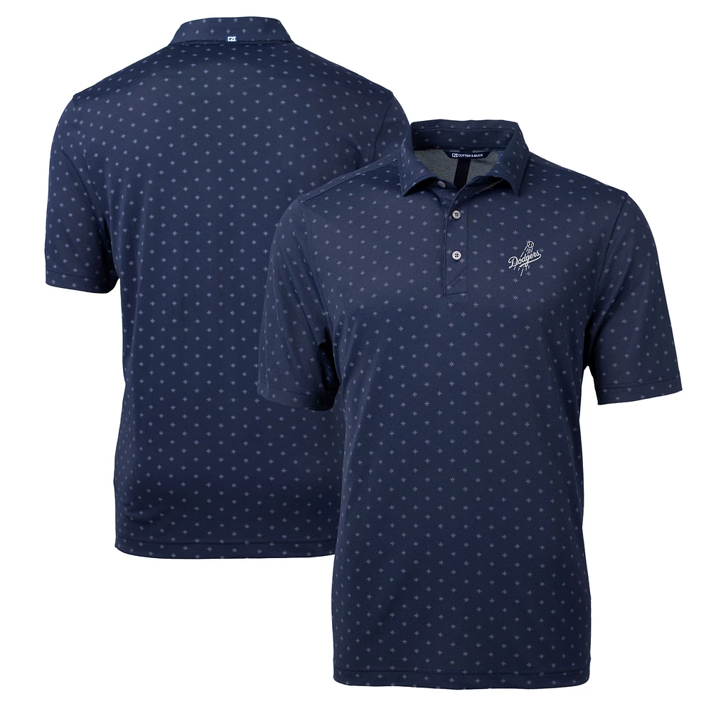 Men's Cutter & Buck Navy Los Angeles Dodgers Big Tall Virtue Eco Tile Print Polo
