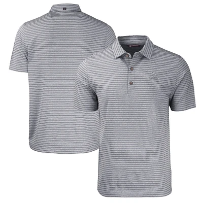 Men's Cutter & Buck Heather Charcoal St. Louis Cardinals Big & Tall Forge Eco Stripe Stretch Recycled Polo