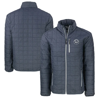 Men's Cutter & Buck Anthracite New York Mets Big Tall Rainier Eco Insulated Puffer PrimaLoft Full-Zip Jacket