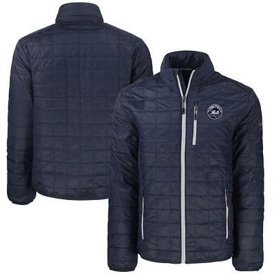 Men's Cutter & Buck Navy New York Mets Big & Tall Rainier Eco Insulated Puffer PrimaLoft Full-Zip Jacket