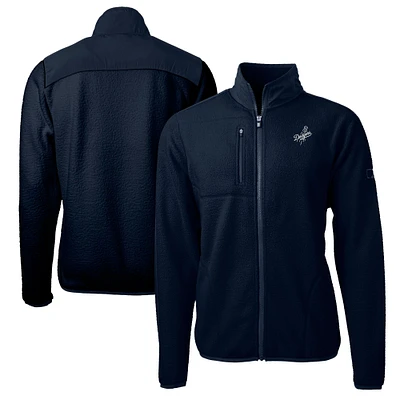 Men's Cutter & Buck Navy Los Angeles Dodgers Big Tall Cascade Eco Sherpa Fleece Full-Zip Jacket