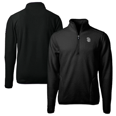 Men's Cutter & Buck Black San Diego Padres Big & Tall Cascade Eco Fleece Quarter-Zip Jacket