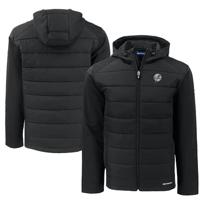 Men's Cutter & Buck New York Yankees Big Tall Evoke Hybrid Eco Softshell Recycled Full-Zip Hooded PrimaLoft Jacket
