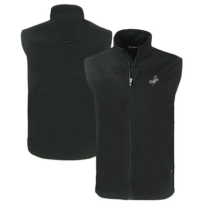 Men's Cutter & Buck Black Los Angeles Dodgers Big Tall Charter Eco Full-Zip Vest