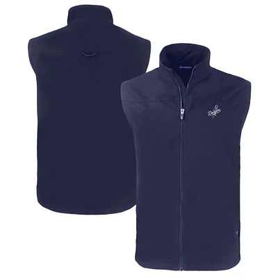 Men's Cutter & Buck Navy Los Angeles Dodgers Big Tall Charter Eco Full-Zip Vest