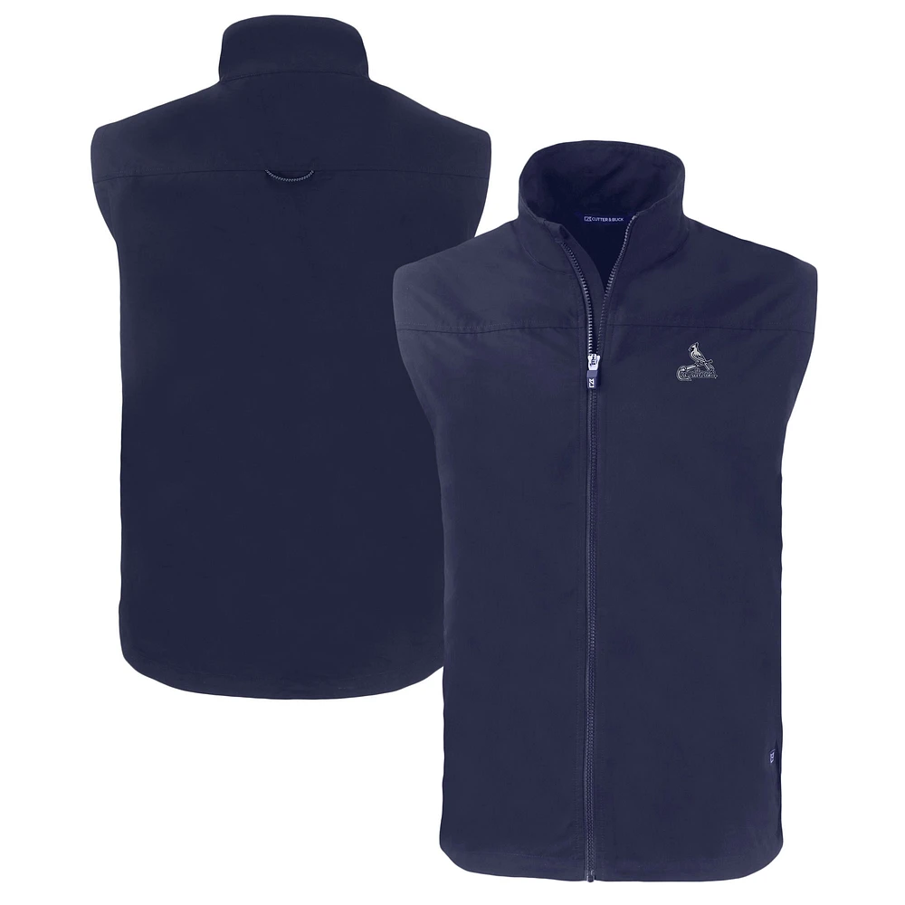 Men's Cutter & Buck Navy St. Louis Cardinals Big & Tall Charter Eco Full-Zip Vest