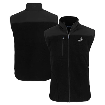Men's Cutter & Buck Black Los Angeles Dodgers Big & Tall Cascade Eco Sherpa Fleece Full-Zip Vest