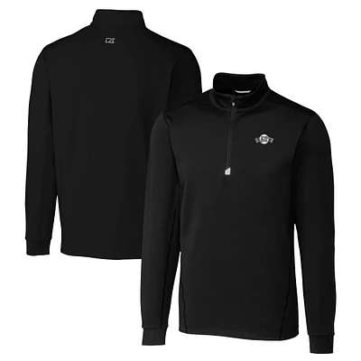 Men's Cutter & Buck Black San Francisco Giants Big & Tall Traverse DryTec Quarter-Zip Jacket