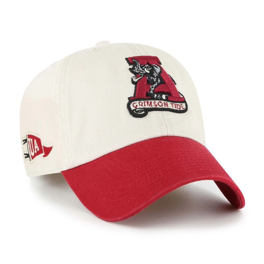 Men's '47 Cream Alabama Crimson Tide Grand Stand Clean Up Adjustable Hat