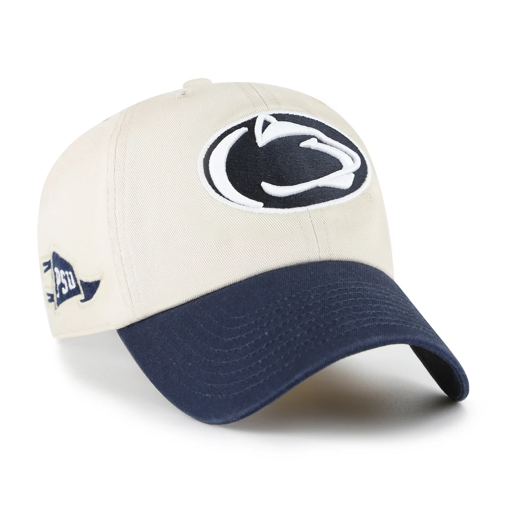 Men's '47 Cream Penn State Nittany Lions Grand Stand Clean Up Adjustable Hat
