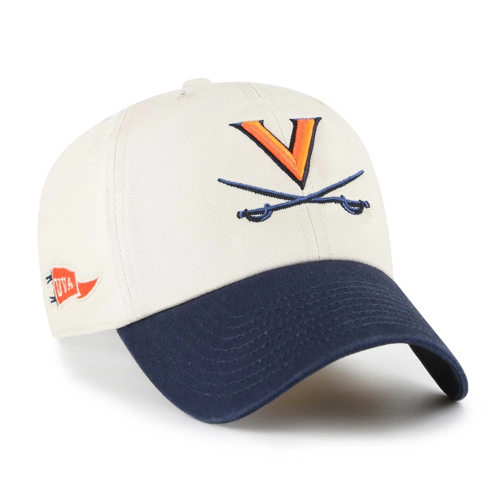 Men's '47 Cream Virginia Cavaliers Grand Stand Clean Up Adjustable Hat