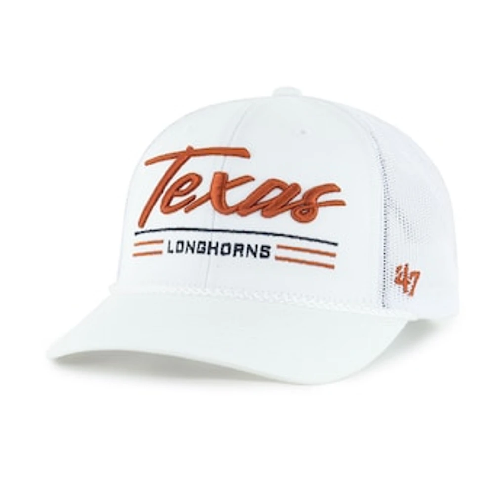 Men's '47 White Texas Longhorns Garner Rope Trucker Adjustable Hat