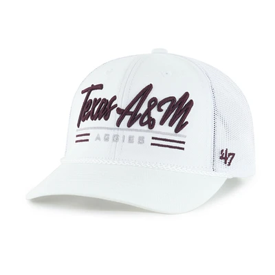 Men's '47 White Texas A&M Aggies Garner Rope Trucker Adjustable Hat