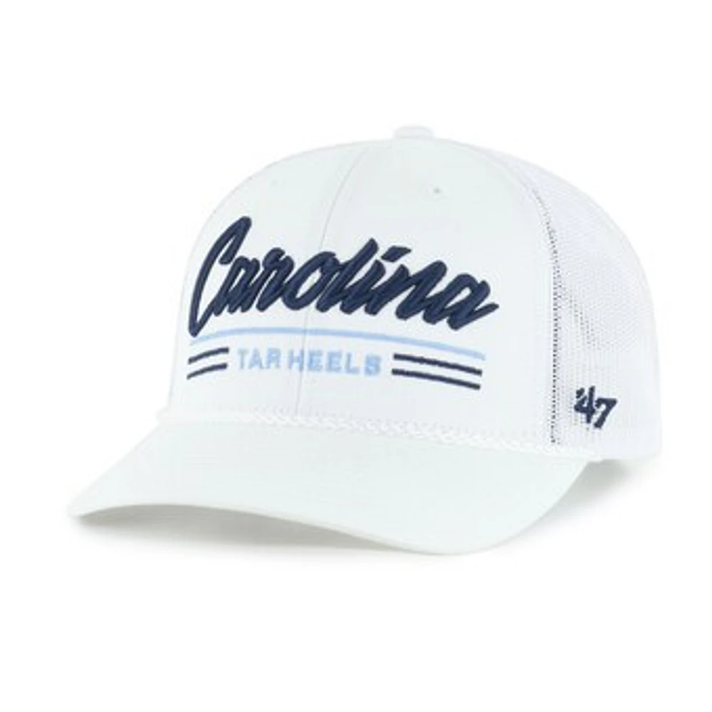 Men's '47 White North Carolina Tar Heels Garner Rope Trucker Adjustable Hat