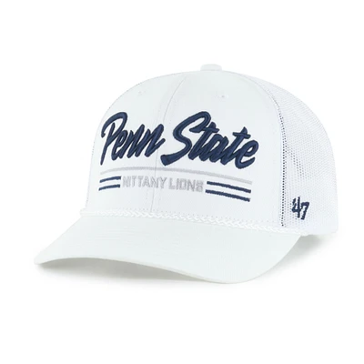 Men's '47 White Penn State Nittany Lions Garner Rope Trucker Adjustable Hat
