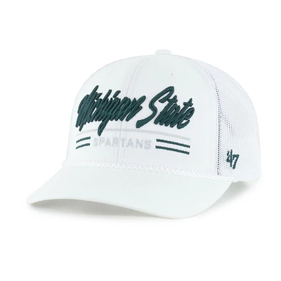 Men's '47 White Michigan State Spartans Garner Rope Trucker Adjustable Hat