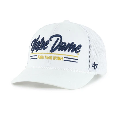 Men's '47 White Notre Dame Fighting Irish Garner Rope Trucker Adjustable Hat