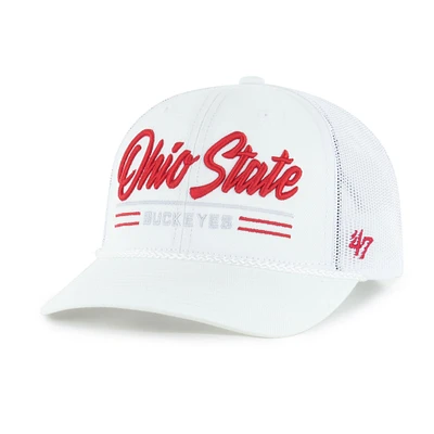 Men's '47 White Ohio State Buckeyes Garner Rope Trucker Adjustable Hat