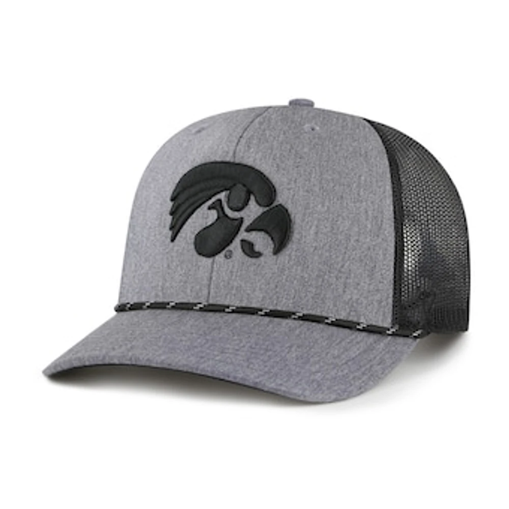 Men's '47 Gray Iowa Hawkeyes Carbon Rope Adjustable Hat