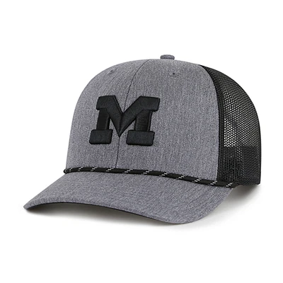 Men's '47 Gray Michigan Wolverines Carbon Rope Adjustable Hat