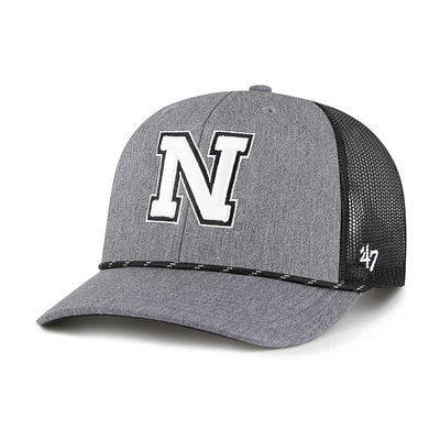 Men's '47 Gray Nebraska Huskers Carbon Rope Adjustable Hat