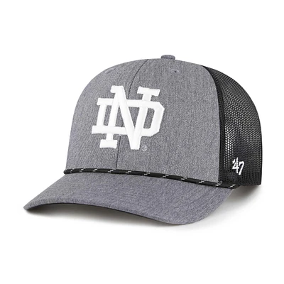 Men's '47 Gray Notre Dame Fighting Irish Carbon Rope Adjustable Hat