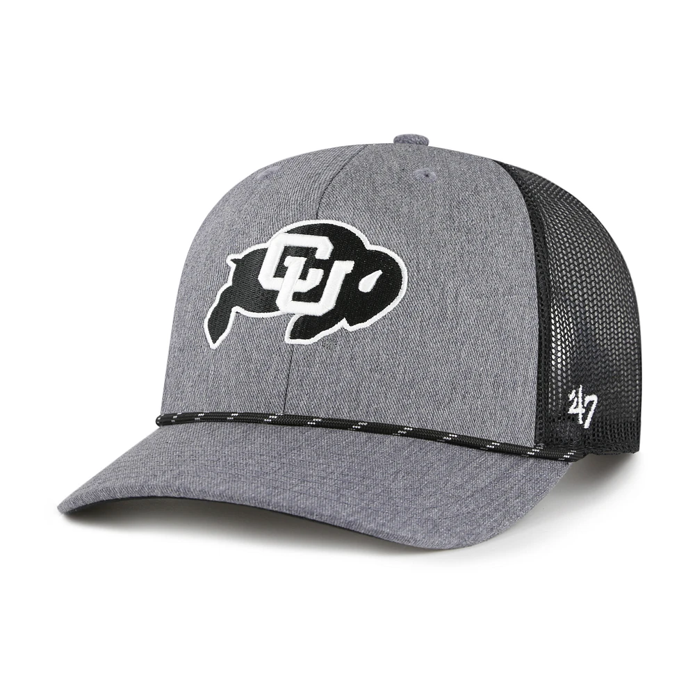 Men's '47 Gray Colorado Buffaloes Carbon Rope Adjustable Hat