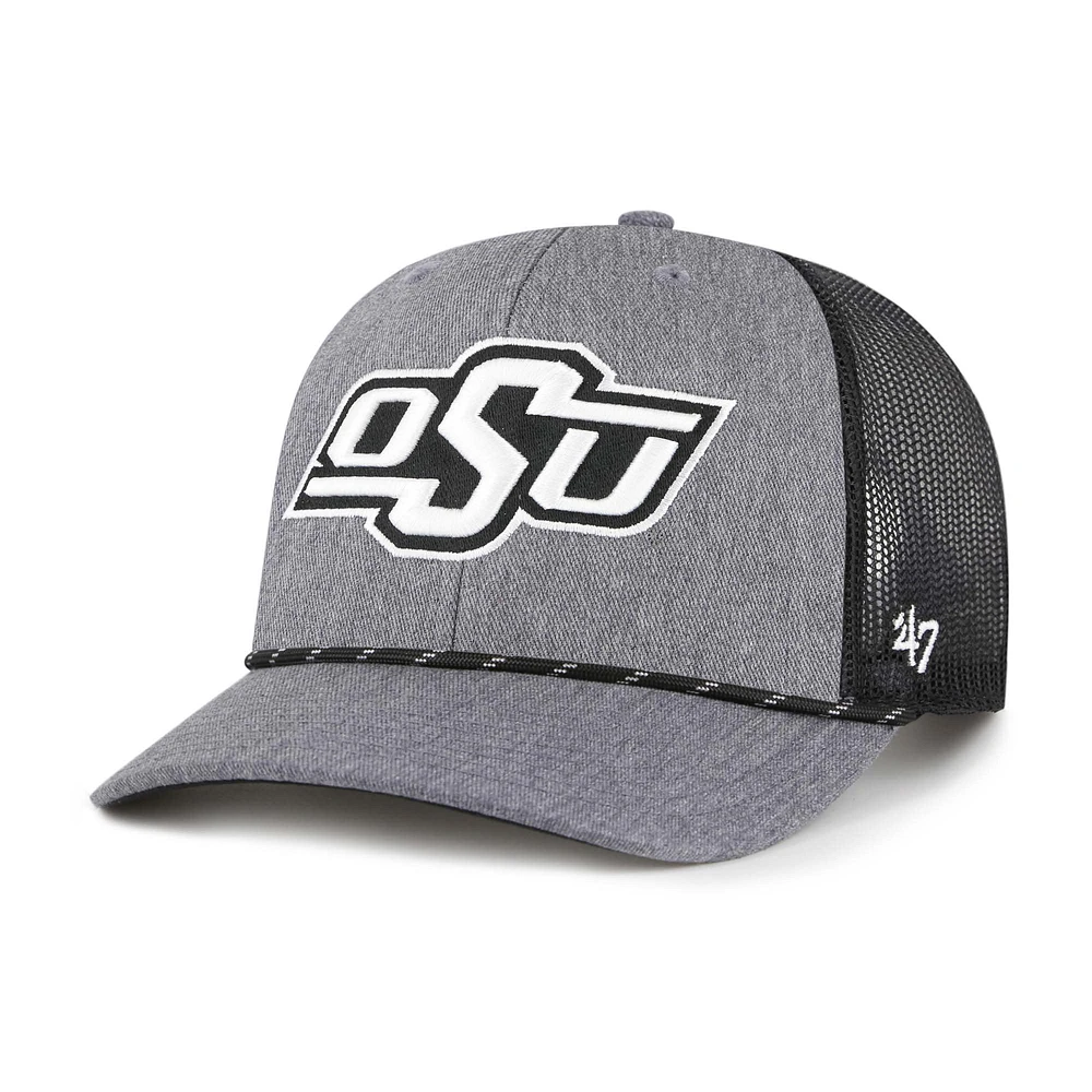 Men's '47 Gray Oklahoma State Cowboys Carbon Rope Adjustable Hat