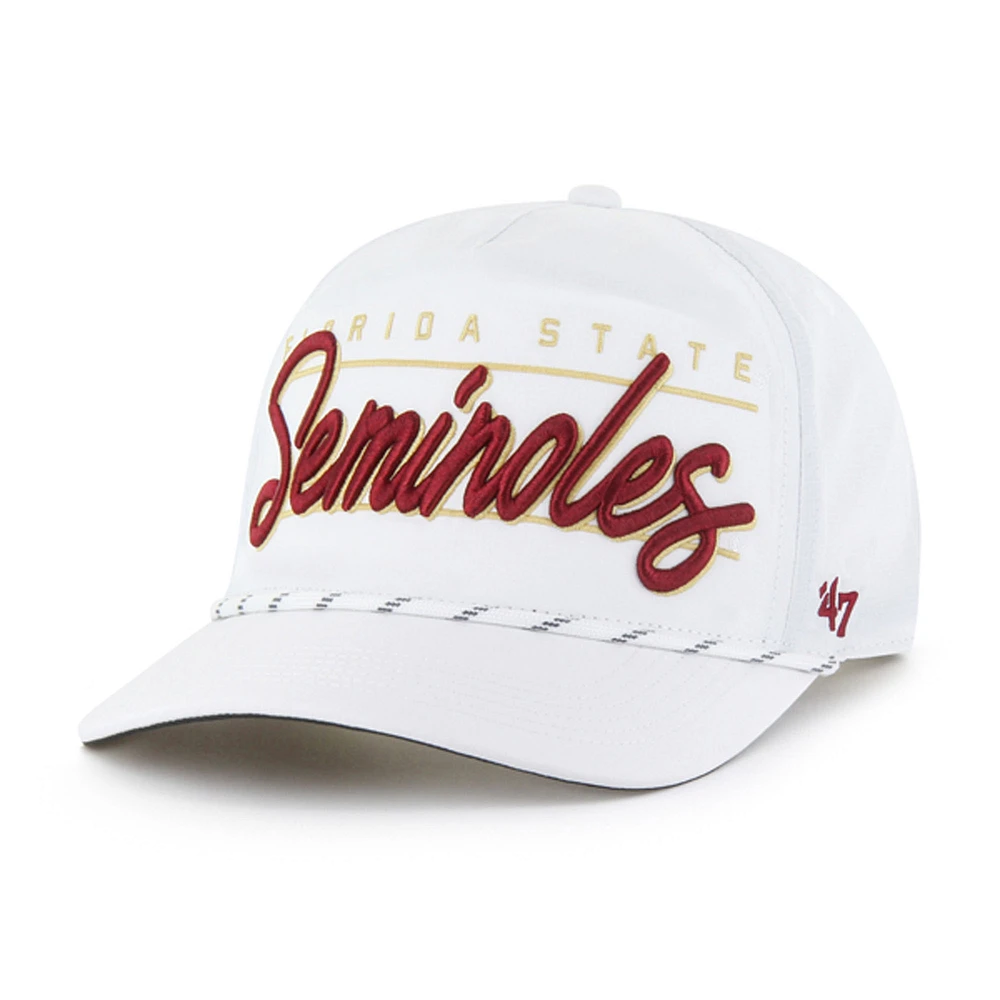 Men's '47 White Florida State Seminoles Condor Hitch brrr° Adjustable Hat