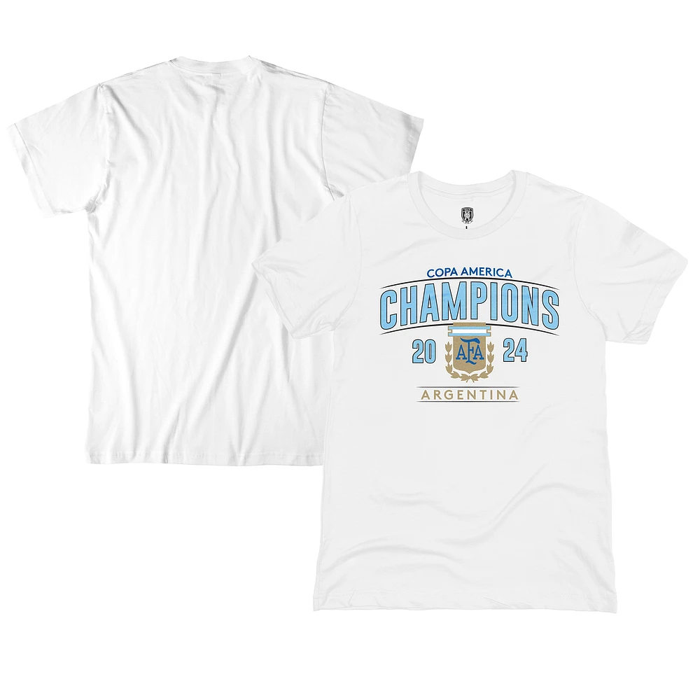 Men's 1863FC White Argentina National Team 2024 Copa America Champions T-Shirt
