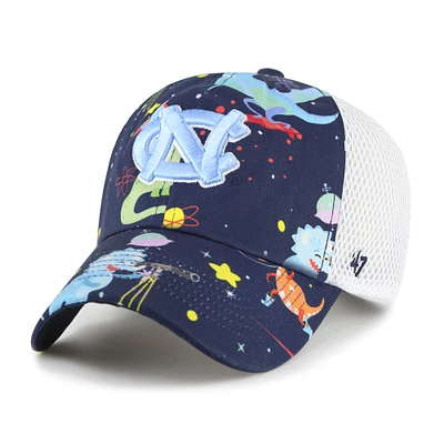Youth '47 Navy North Carolina Tar Heels Space Dino Clean Up Adjustable Hat