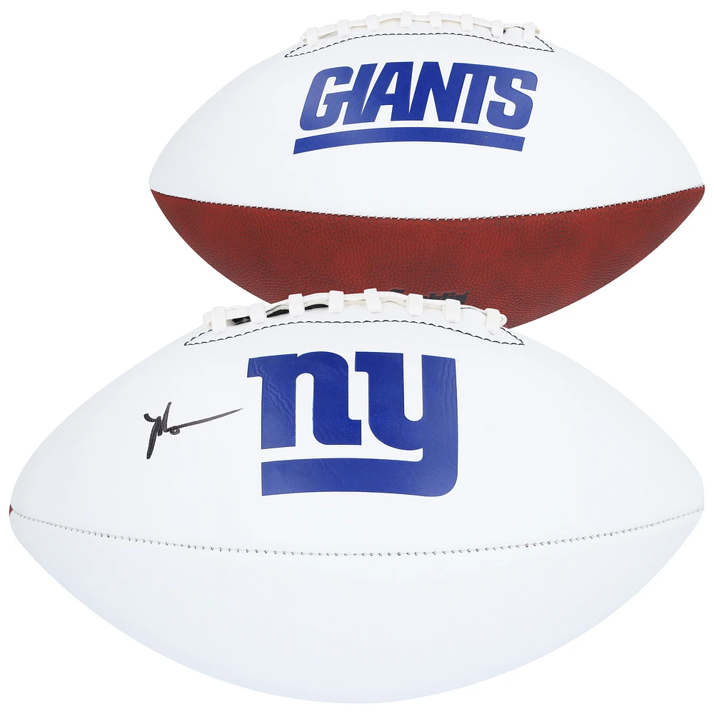 Malik Nabers New York Giants Autographed Franklin White Panel Football