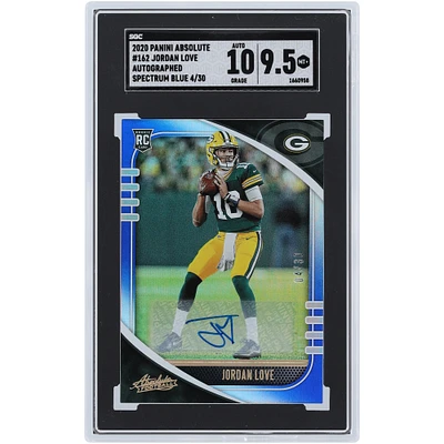 Jordan Love Green Bay Packers Autographed 2020 Panini Absolute Spectrum Blue #162 #4/30 SGC Authenticated 9.5/10 Rookie Card